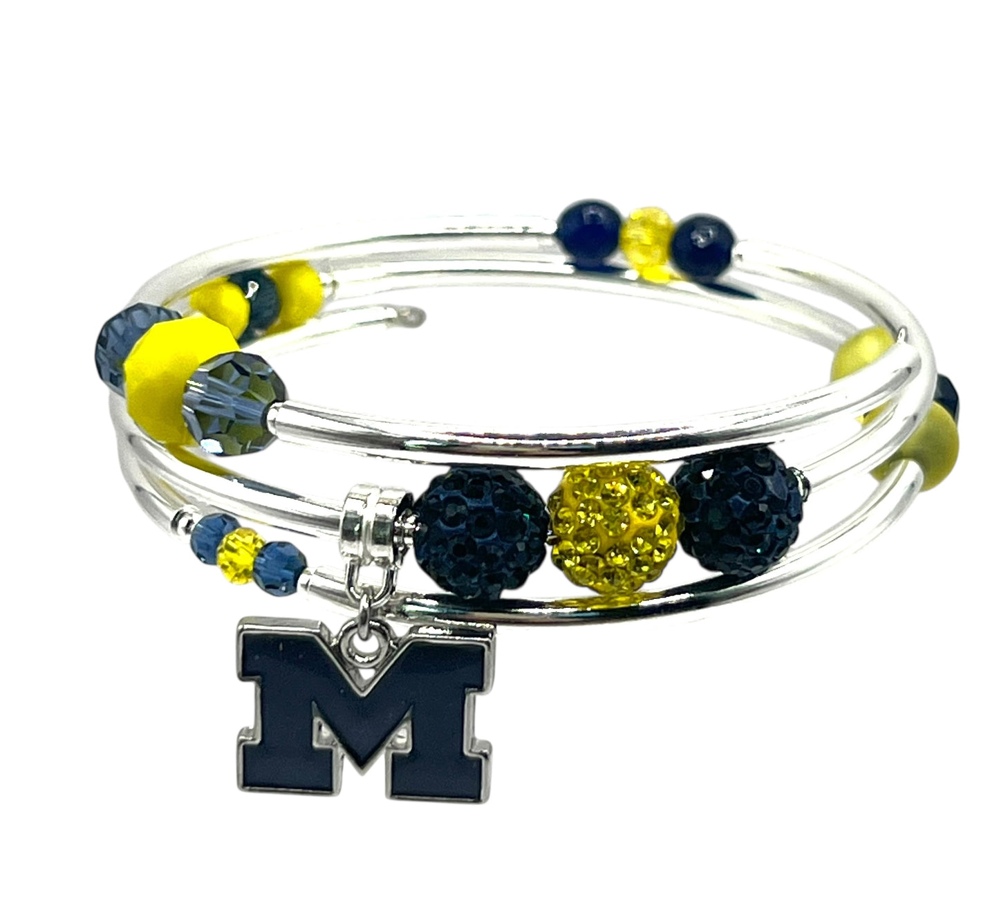 Collegiate- Michigan Bling Wrap Bracelet