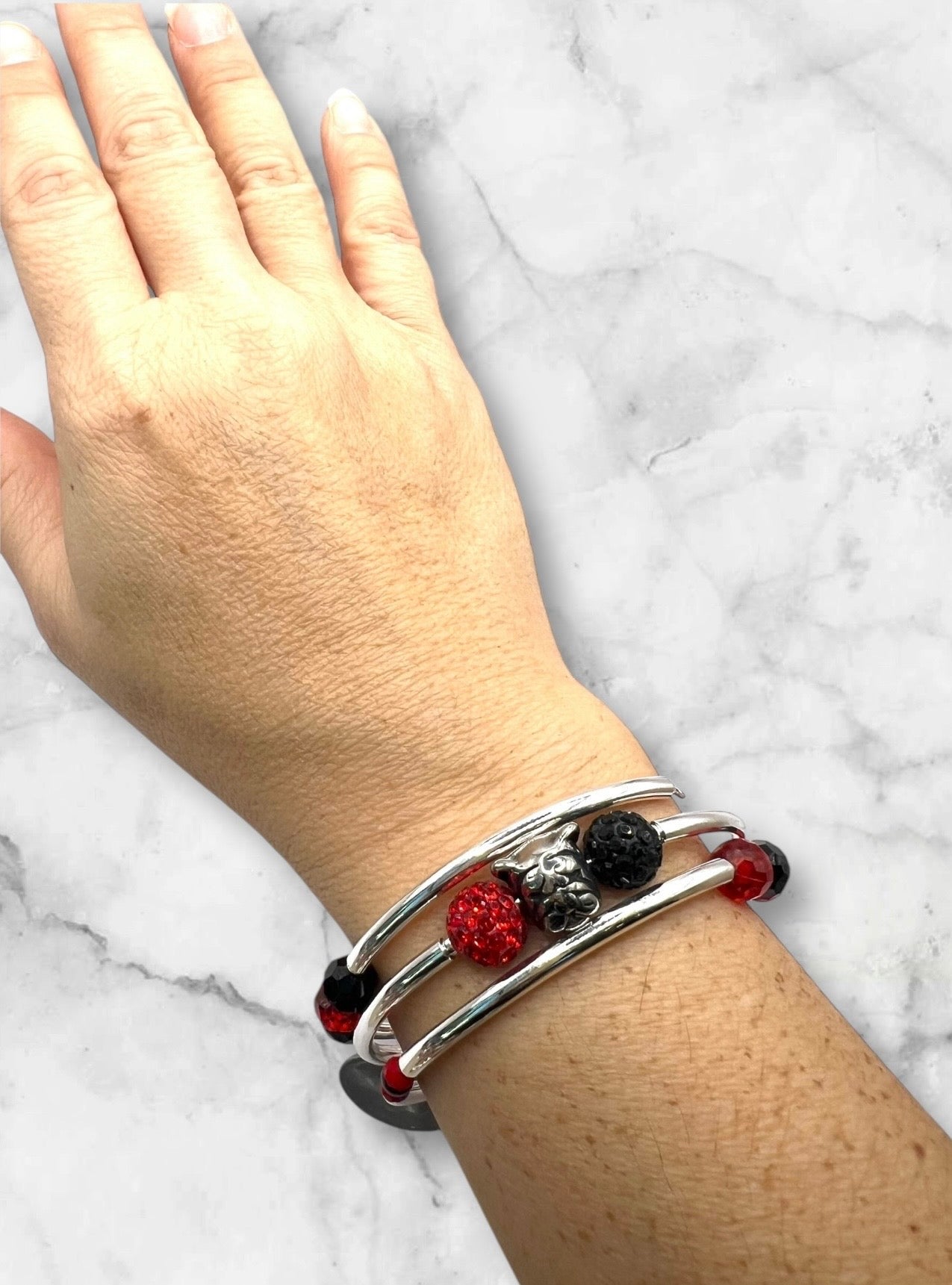 Collegiate-Georgia Bling Wrap Bracelet