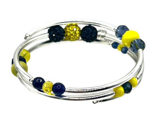 Collegiate- Michigan Bling Wrap Bracelet