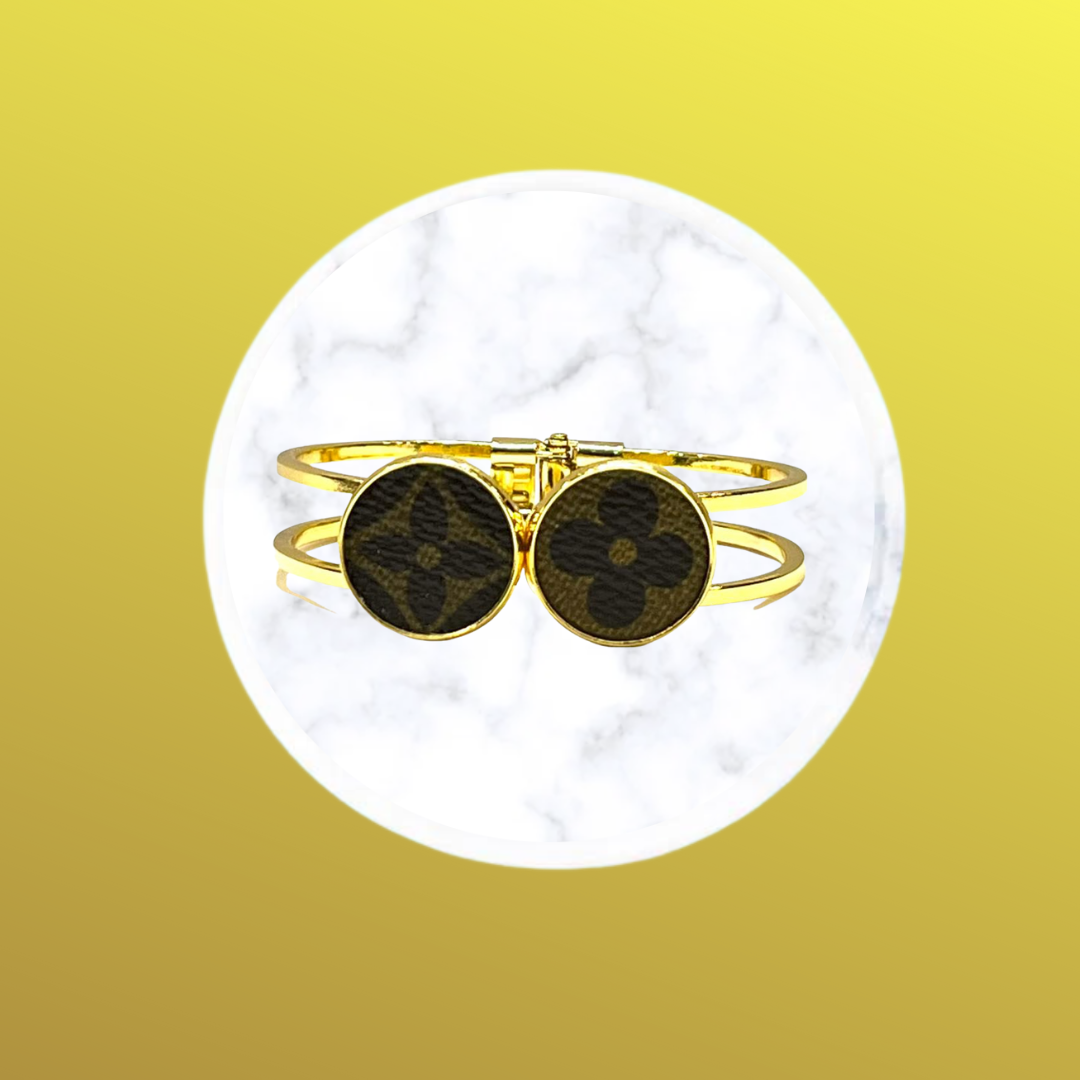LV Again- Gold Double Logo Cuff