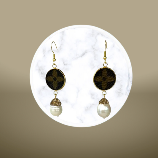 LV Again- Pave’ Pearl Earrings