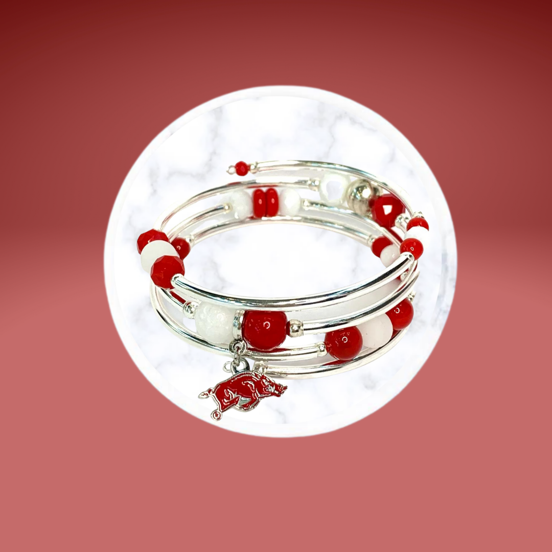 Collegiate- Arkansas Wrap Bracelet