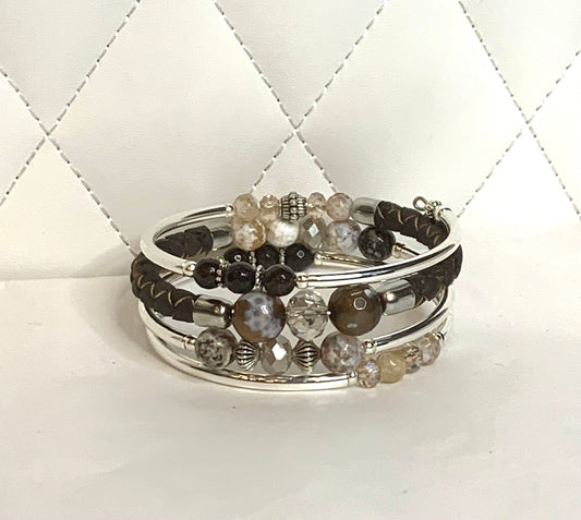 Wrap Bracelets- Chocolate Braided Leather