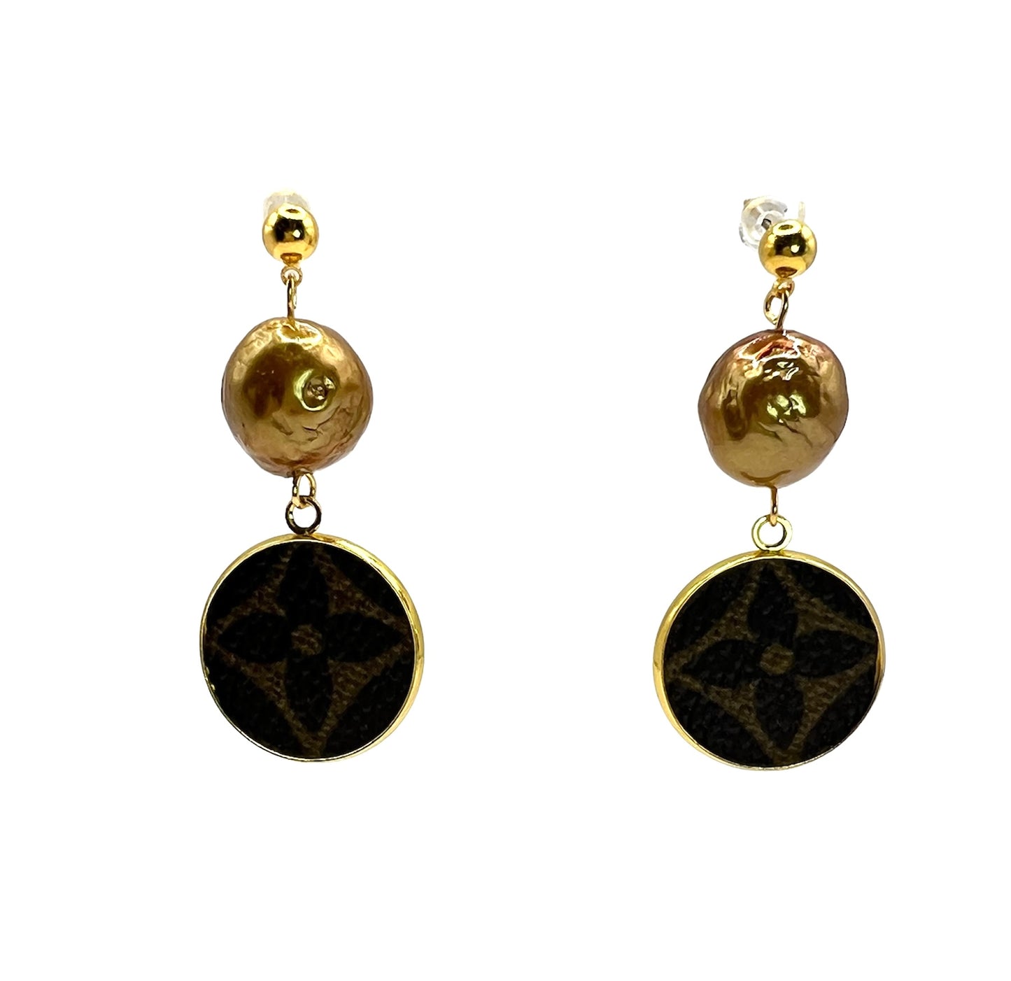 LV Again - Gold Bronze Earrings