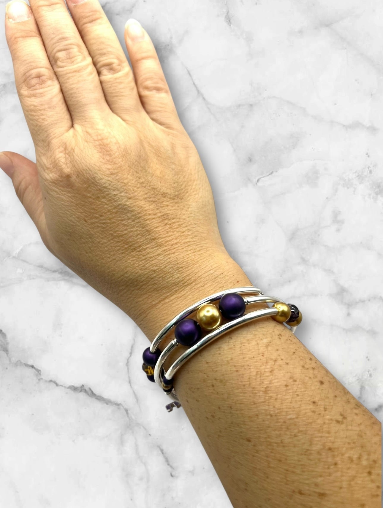 Alumni - Louisiana Mardi Gras Wrap Bracelet