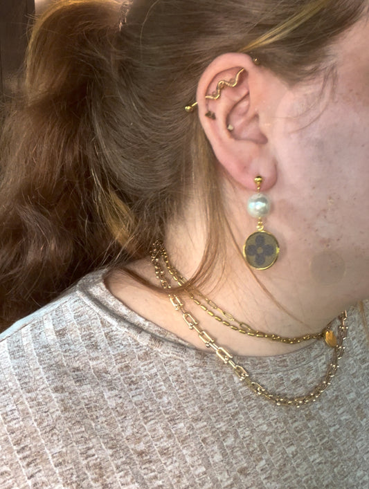 LV Again - Baroque Dangle Earrings
