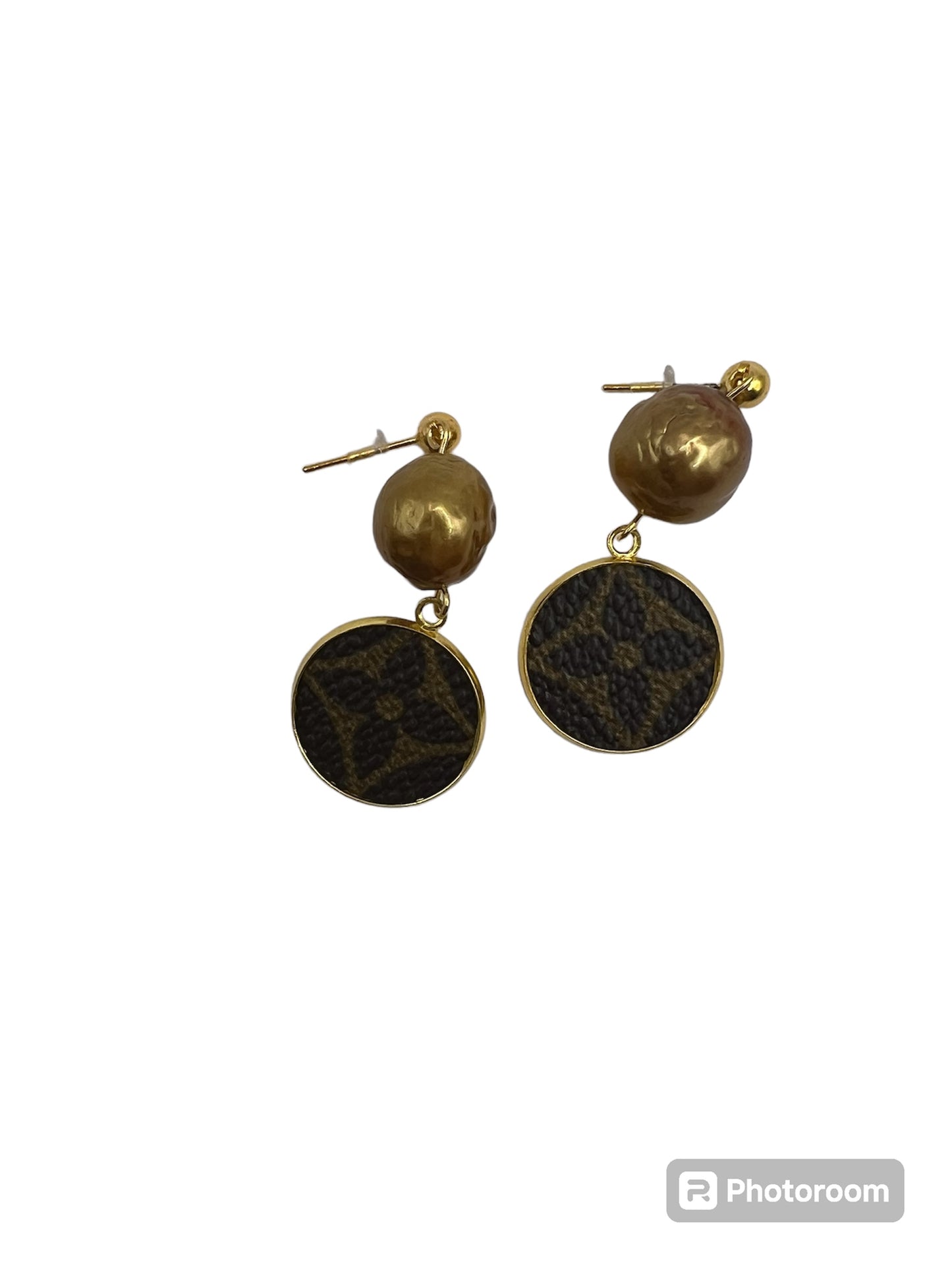 LV Again - Gold Bronze Earrings