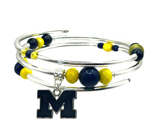 Collegiate- Michigan Wrap Bracelet