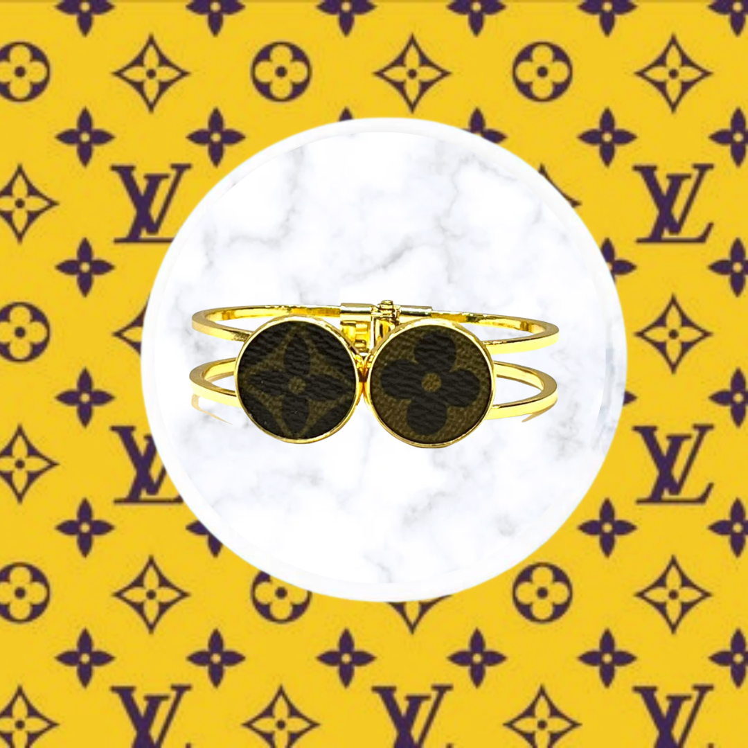 LV Again- Gold Double Logo Cuff