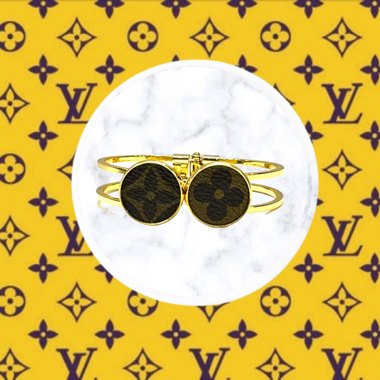 LV Again- Gold Double Logo Cuff
