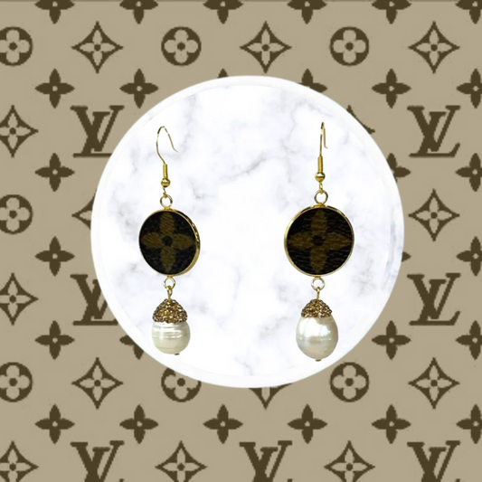 LV Again- Pave’ Pearl Earrings