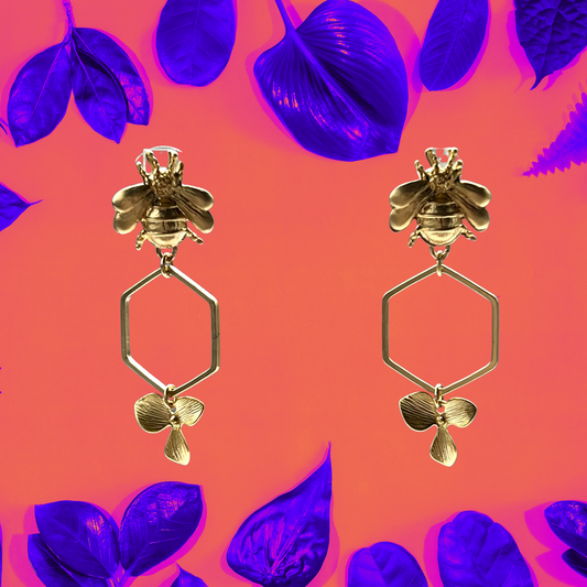 Garden Glam - Matte Gold Honey Earrings