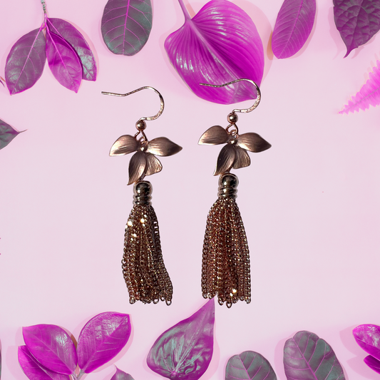 Garden Glam - Island Rose Tassel Earrings