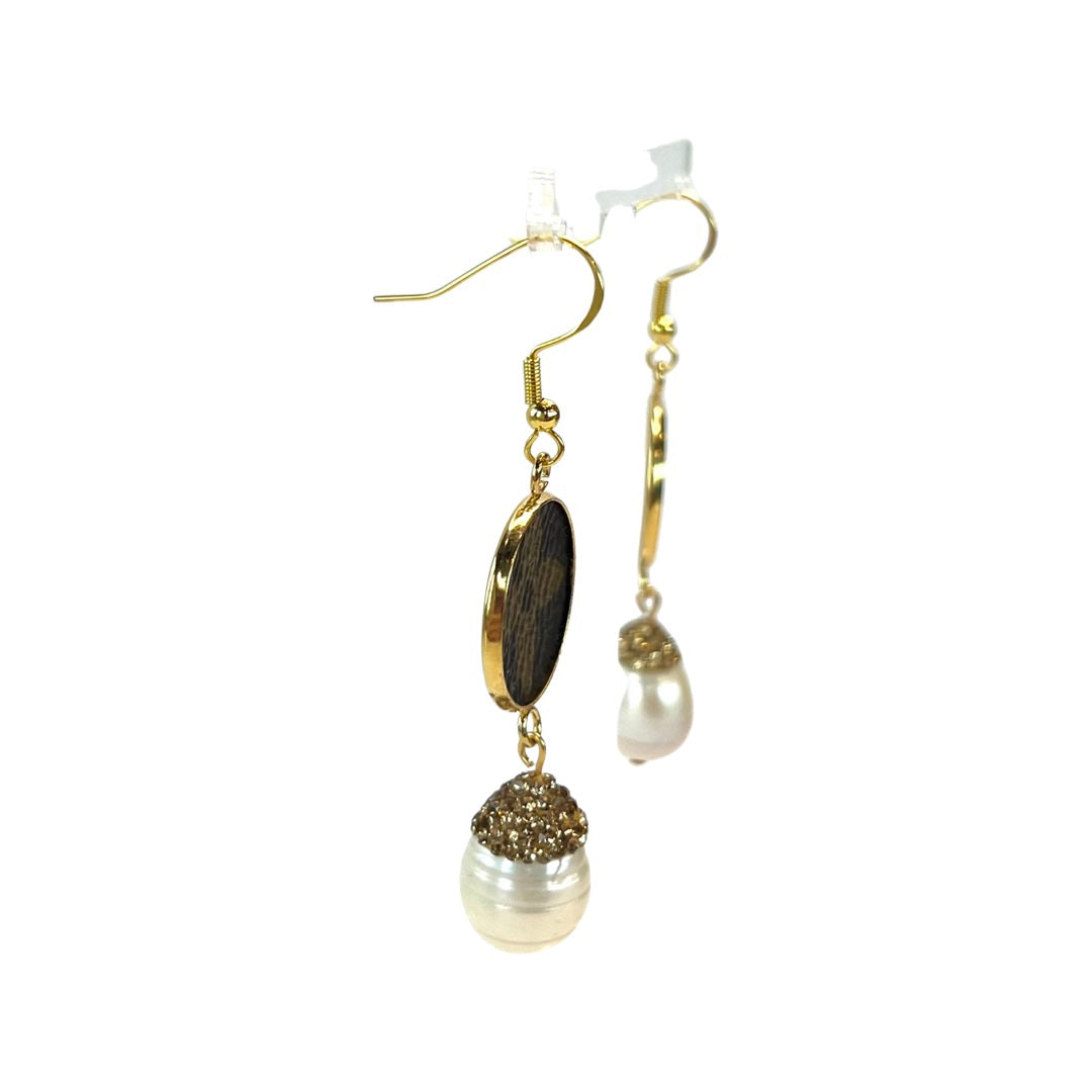 LV Again- Pave’ Pearl Earrings