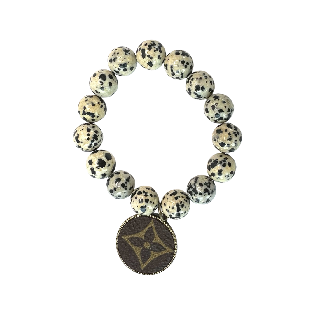 LV Again- Dalmatian Jasper Charm Bracelet